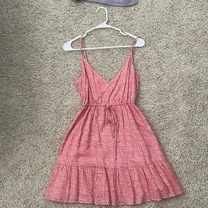 Pink and white summer dress from Abercrombie with tie